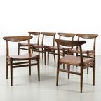 Set Van 6 Eiken Hans Wegner Stoelen 68172/7 thumbnail 2