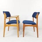 Vintage Deense Stoelen Erik Büch | Ploegwool Blauw Setprijs thumbnail 6