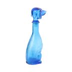 Grote Vintage Karaf Teckel Dashond Blauw Glas Empoli Italy 36cm thumbnail 3