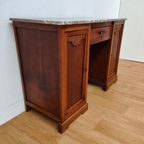 Vintage Antiek Bureau Buro Sidetable Kaptafel Marmer Blad thumbnail 7