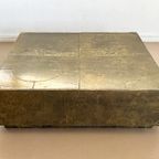 Vintage Brutalist Sarreid Ltd. Brass - Clad Salontafel thumbnail 2