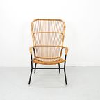 Vintage Rotan Fauteuil Hoge Rug thumbnail 2