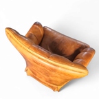 Sheep Leather Club Chair 1970s With Magazine Holder thumbnail 18