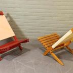 Set Van 2 Hout En Canvas Strandstoelen thumbnail 3