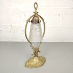 Bronzen Tafellamp Met Art Deco Persglas thumbnail 4