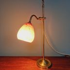Art Deco Lamp In Messing En Glas Gesigneerd Schneider, 1920 thumbnail 19