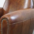 Set Van 2 Stijlvolle En Tijdloze Rundleren Design Fauteuils/armchairs Met Mooie Ronde Vormen thumbnail 16
