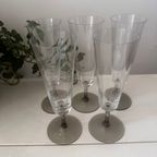 5 Delige Set Vintage Kristallen Champagne Glazen thumbnail 5