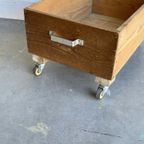 Houten La Kist Op Wielen Opbergkist Brocante thumbnail 5