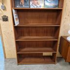 Grote Boekenkast Vintage Boekenkast Teakfineer Wandkast Kast thumbnail 9