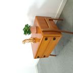 Teak Ladekast Met Zwarte Metalen Grepen, Tv Meubel thumbnail 2