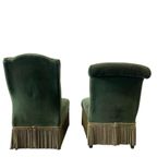 Set Van 2 Vintage Fauteuils / Eenzitjes Met Franjes thumbnail 10