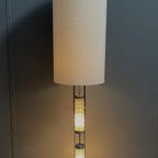 Glass Base Floor Lamp With Silk Shade By Richard Essig For Besigheim 1970S thumbnail 4