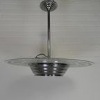 Art Deco Hanglamp Met Glazen Schijf, Jaren 30 thumbnail 6