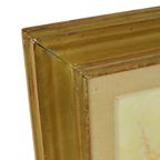 Stilleven Bloemen Schilderij Doek Gouden Lijst Gesigneerd 1970 thumbnail 2