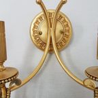 Set Of 3 Vintage Sciolari Wall Lights Gold Plated Brass Italian 1960s thumbnail 5