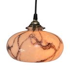 Art Deco - Hanging Pedant Light - Ceiling Fixture - Round With An Open Bottom And Top - Pink, Mar thumbnail 2