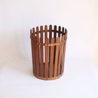 Vintage Teak Wooden Paper Bin, 1950s thumbnail 4