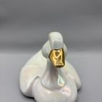 Art Deco Parelmoer Porseleinen Eend Wit Goud thumbnail 7