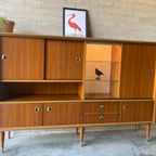 Retro Vintage Mid-Century Dressoir,High-Board Perfecte Staat thumbnail 2