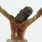 Corpus Hout Polychroom Antiek Christi 18de Eeuw Sculptuur Beeld 33cm thumbnail 2