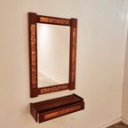 Mid-Century Teak And Copper Hallway Set With Mirror And Shelve, 1960S, Set Of 2 thumbnail 5