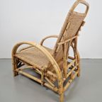 Vintage Boho Rotan Ligstoel Lounge Chair '60 Verstelbaar thumbnail 16