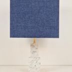 Vintage Kubistisch Carrara Marmer Tafellamp Regency Lamp ’60 thumbnail 5