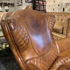 Saddle Chair / Zadel Fauteuil + Voetenbank In Vintage Cognac Leer Eyecatcher thumbnail 6