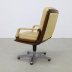 1X Vintage Office Chair/Conference Chair In Leather And Wood By Eugen Schmidt, 1960S thumbnail 5