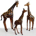 Set Mid-century Handgeschilderde Lederen Giraffen Xl 1970’s thumbnail 2