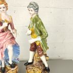 Duo Italiaanse Porseleinen Beelden 73Cm thumbnail 4