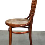 Originele Antieke Thonet Stoel Met Geweldige Kleuren En Een Rieten Zitting thumbnail 8