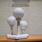 Vintage Bony Design Houten Plafondlamp, Ballamp, Wit thumbnail 3