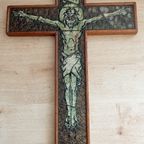 Gvp Gebroeders Van Paridon Opaline Glas Kruis In Oud Natuur Kleuren thumbnail 9