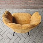 Schelp Fauteuil Oker Goud Kleurige Retro Stoel thumbnail 8