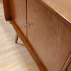 Vintage Teak Fineer Dressoir Lowboard Kast Kastje thumbnail 7