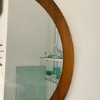 Vintage Deense Teakhouten Spiegel, Rond, 1970'S thumbnail 6