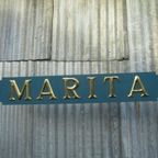 Marita, 2 X Vintage Metalen Naamborden Van Schip, Boot thumbnail 5