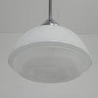 Art Deco Hanglamp Met Geribbelde Glazen Kap, Jaren 30 thumbnail 10