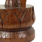 Grote Massief Teak Olifanten Lamp Vintage Tafellamp Sixties thumbnail 11