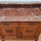 Vintage Antiek Dressoir Commode Ladekast Badkamermeubel Met Marmer Blad 611 thumbnail 13