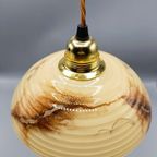 Vintage Hanglamp Gemarmerd Glas Ribbel thumbnail 4