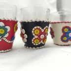 Vintage Shotglazen Boho Stijl Bloemenleer thumbnail 6