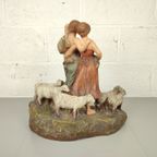 Groot Beeld Met Schapen In Witte Klei thumbnail 8