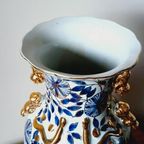 Prachtige Chinese Vaas Blauw Goud thumbnail 12