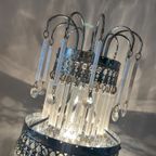 Set Van 2 Kristallen Tafellampen Opaline Vintage Chrome Frame thumbnail 9