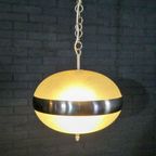 Vintage Hanging Lamp Made Of Glass And Chrome thumbnail 6