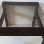 Vintage Bijzettafel Salontafel Jaren 70 Rookglas thumbnail 6