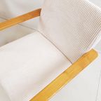 2 Vintage Fauteuils Crème Japandi Stijl Ribstof Nieuw Oak thumbnail 10